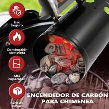 UTRHHVS Iniciador Rápido de Briquetas de Carbon, Encendedor de Carbon Compacta para  Asador y Grill, Chimenea de Acero Inoxidable Compacto y Fácil de Usar y Accesorios - Multicolor - Ver 3