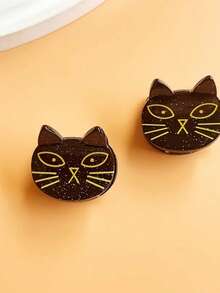 2pcs Halloween Cute Pumpkin, Ghost, Spider, Bat, Cat And More Elements Mini Acrylic Hair Clips - Holiday Daily Side Bangs Hair Clips - Multicolor - View 10