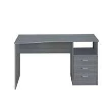 Classic Computer Desk With Multiple Drawers, - Grey + Particle Board - View 9