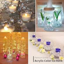 50PCS/10PCS Colorful Artificial Ice Cubes, 11*14mm Sparkling Large Crushed Ice Stones, Suitable For DIY Crafts, Vase Filling, Home Decor, Table Setting, Event Scene Decoration, Photography Props, Aquarium Filling - 11*14 - View 5