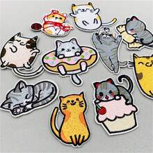 23pcs Cute Cat Embroidered Patches Set, Iron-On Appliques For DIY Clothing, Backpacks & Crafts, Fun Animal Gift - D - View 2