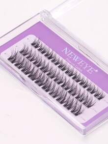 Neweye 30/36Pcs Natural Brown Lashes Pre Glued Lash Clusters D Curl Self Adhesive Lashes Cluster Wispy Fluffy 10-14mm Mixed Individual Lashes Glue Free Cluster Lashes Fluffy Wispy Style Lashes Extension Comic Lashes Gift For Women & Girl Travel Makeup Tools - D - View 8