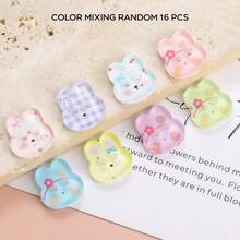 10/16/24/32/40 PCS 1.4cm Cute Jelly Color Cartoon Rabbit Shape Two-Hole All-Season Buttons, Suitable For Clothing Accessories, Dresses, Jackets, Shirts, Knitted Sweaters DIY Accessories, Dolls, Phone Case Decorations - Bunny Shape - View 16