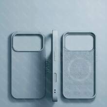 VRNOEI 奢華磁吸無線充電手機殼，相容 iPhone 16 14 13 12 11 15 17 18 Pro Max，天鵝絨材質，相容 iPhone 17 AIR 14 15 16 Plus，手機殼配件，相容 Galaxy S26 S24 S23 S22 S21 S25 Ultra Plus，磁吸無線充電保護殼 - 遠峰藍 - 查看 57