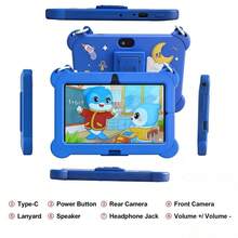 yesido 4GB RAM + 64GB ROM / 7-Inch Tablet / Quad-Core 1.3GHz / Android 13 MTK8321 / 1280x800 HD IPS Screen / 2MP+5MP Camera / 4000mAh Battery / WiFi, Parental Control, Education, Games / ABS Plastic + Silicone, Educational Tablet - Blue - View 6