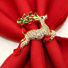 FILIAL MIN Christmas Metal Napkin Rings, Reindeer Garlands, Christmas Trees, Snowflake Napkin Rings, Napkin Clasps, Dining Table Decorations - Style 3 - View 4
