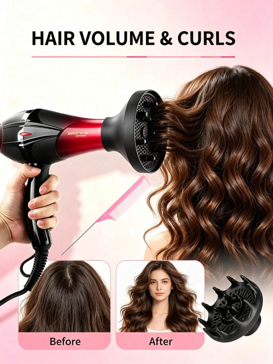 3/2/1pc Hair Dryer Diffuser Attachment, Black Blow Dryer Diffuser Hood ,Curly Hair, Perming, Drying, Styling, Hair Salon Professional Hairdresser Salon Styling Tool, Multi-Model Compatible Hair Dryer Diffuser Nozzle Styling Tool, Home Or Salon Use