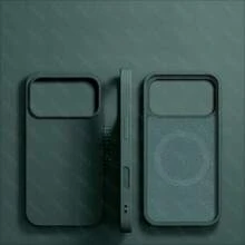 VRNOEI 奢華磁吸無線充電手機殼，相容 iPhone 16 14 13 12 11 15 17 18 Pro Max，天鵝絨材質，相容 iPhone 17 AIR 14 15 16 Plus，手機殼配件，相容 Galaxy S26 S24 S23 S22 S21 S25 Ultra Plus，磁吸無線充電保護殼 - 墨綠色 - 查看 56