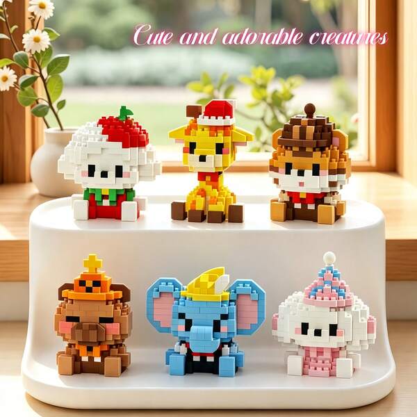 Micro Particle Mini Animal Building Blocks Series, ABS Material, Children's Building Toy Set. DIY Educational Stress Relief . Plug-In Handmade Gift, Gift For Kids, Back To School Season, Back To School Season, Fashion Gift For Friends. Halloween, Christmas, Birthday/Major Holiday Gift Recommendation.