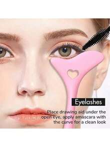1pc Multi-Function Eyeliner Stencil, Reusable Waterproof Silicone Eyeliner Guide Template, Suitable For Eyeliner Brush, Eyeliner Pencil And Stamp Positioning Assistance, Eyelash Stamp Tool, Makeup Beginner, Crescent Moon Guard, Eyeliner Magic Tool - Multicolored - View 2