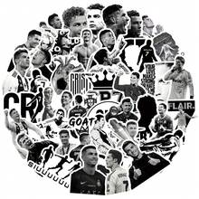 FIFA 50張 C羅 Cristiano Ronaldo 足球貼紙，黑白照片，7號球衣，賽場動作與肖像圖案，適合球迷 - 彩色 - 查看 4