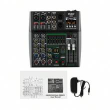 The AK Series Professional 4-Channel Mixing Console Features Built-In Bluetooth, USB Audio Interface And MP3 Recording Function, Making It Ideal For Outdoor Performances, Live Broadcasts, School Events And Weddings. - Grey - View 13