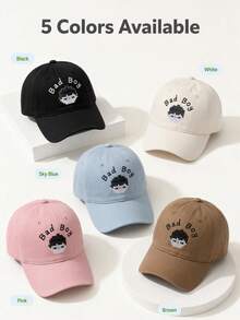 1pc Cartoon Design Embroidered Name Baseball Cap, Customizable With Your And Your Partner's Name, Fashionable Suitable As His/Her Birthday Gift, Graduation Gift, Back To School Gift - Multicolor - View 2
