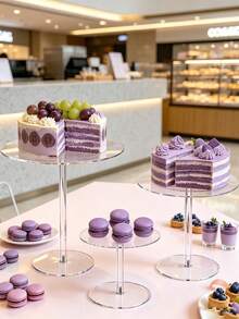 Transparent Round Acrylic Cake Stand, Transparent Cupcake Stand, Dessert Cupcake Display Rack, Pastry Candy Display Stand, Suitable For Dessert Table, Birthday Party, Wedding Event - View 1