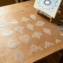 Set Templat Mandala PET Transparan 42 Buah, Stensil Kerajinan Seni DIY dengan 14 Pola Dasar & 3 Ukuran, Sempurna untuk Lukisan Titik, Pola Geometris, Seni Mandala, Menjahit Kain, Quilting, dan Proyek Kerajinan Tangan DIY Kreatif - Klasik - View 2