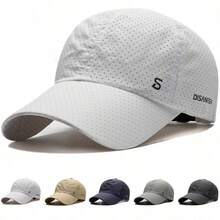 Solid Color Casual Quick-Dry Breathable Mesh Baseball Cap, Unisex Summer Sun Protection Outdoor Sports Duck Bill Hat - A - View 1