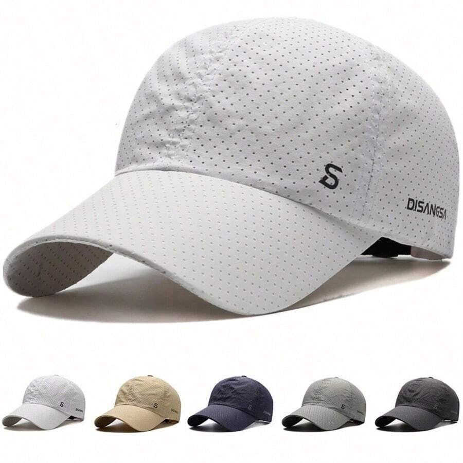 Solid Color Casual Quick-Dry Breathable Mesh Baseball Cap, Unisex Summer Sun Protection Outdoor Sports Duck Bill Hat - A - View 1