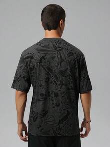 Jordan Kaos Rajut Lengan Pendek Tanpa Kerah Pria AS BRK LSR GFX SS Crew TIM9995-010 - Hitam - View 3