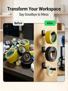 9.5cm/3.7in Sturdy Wall Mount Tape Dispenser Organizer, Corrosion Resistant Storage Rack, Reliable Hanging Multi-Purpose Hook, Suitable For Various Places Including Washi Tape, Studio, Craft Room, Garage Tool Organizer, Kitchen And Office, Etc - Multicolor - View 4