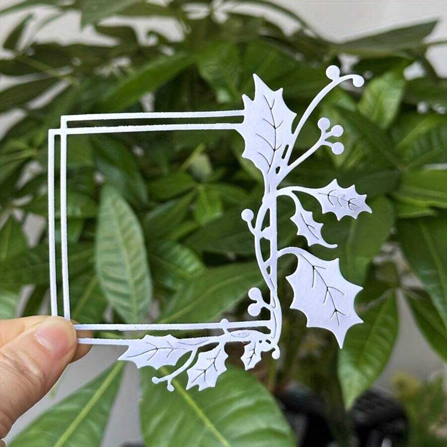 1pc Christmas Leaf Border Carbon Steel Scrapbooking Metal Cutting Template, DIY Paper Card Making Craft