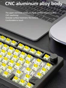 ATTACK SHARK Mechanical Keyboard Finished Aluminum Case RGB Wireless Bluetooth Three-Mode Gasket Structure Hot-Swappable And Switch-Replaceable Gaming Keyboard - View 6