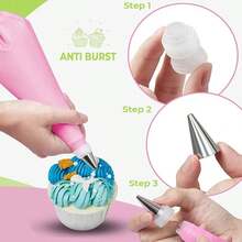 134pcs Cake Decorating Tools, Includes 11-Inch Cake Turntable, 110pcs 9.8-Inch Thickened Piping Bags, 12pcs Piping Tips, Cake Spatula And Other Piping Tools, Suitable For Home Baking, Buttercream DIY - View 9