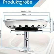 1pc 316 Stainless Steel Kitchen Sink Strainer, Universal Fit, Durable Filtration Tool, Efficient Drainage Kitchen Accessory - A - View 2