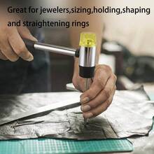 雙面軟觸感錘 - 皮革 DIY 工具，黃色橡膠錘，黑色塑料塗層手柄與雙頭橡膠錘，適用於 25mm 手持項目 - A - 查看 6