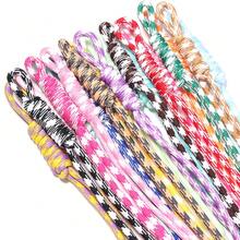 5入組 22-25cm 色塊拼接手工編織尼龍掛繩,花卉圖案鑰匙圈手機掛繩包飾 DIY 校園文具背包可愛裝飾繩 - 花色編織掛繩 - 查看 7
