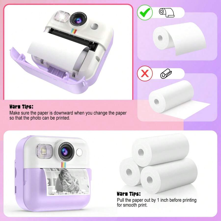 Mini Instant Camera Paper, Multi-Rolls, 4x6 Inches, 57x25mm, 55-60 Prints Per Roll - View 1