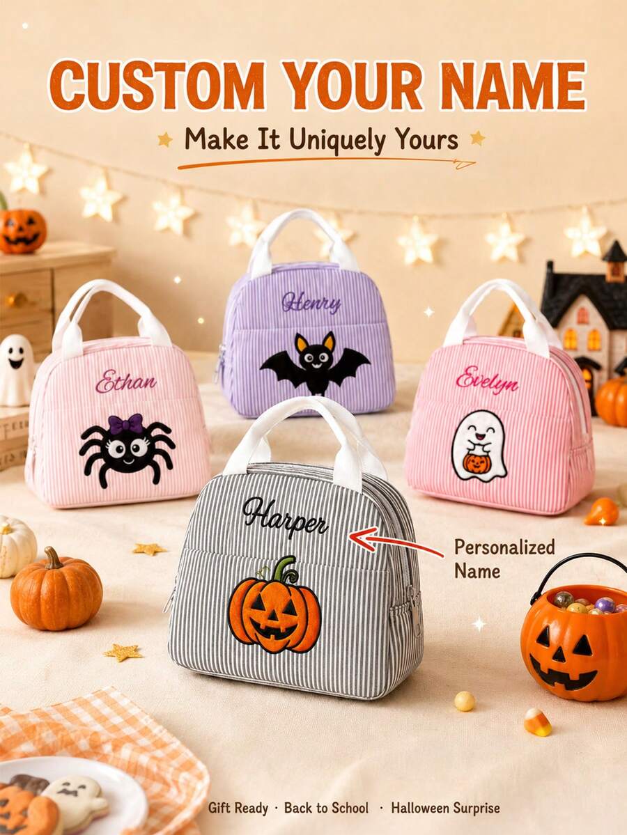 Personalized Name Customized Insulated Lunch Tote Bag, Portable Food Storage Bag, Suitable For Work, Office, Travel, Reusable Picnic Gift - Multicolor - View 1