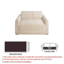 SANMOSPIN 1PC Solid Color Plush Sofa Cushion, All-Season Machine Washable Pet-Friendly Sofa Cover, Suitable For Armchair, 2-Seater, 3-Seater, 4-Seater Sofa, Bedroom, Office, Home Decor - Beige - View 13