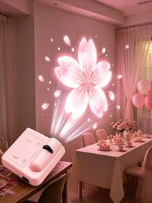 1pc Mini Plastic Projection Lamp, Cherry Blossom Projection Light, 1 Set LED Projection Lamp, Cherry Blossom LED Projection Light, Battery Operated, Suitable For Wall/Ceiling Decoration, Bedside Night Light, Birthday Gift, Party, Gathering, Room Decor, Night Light - Multicolor - View 9