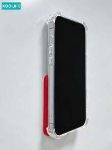 KOOLIFE 2合1透明防震手機殼，附可拆卸吸盤支架免持支撐架，適用於 iPhone 18 Pro Max、17、17 Pro Max、16 Pro、15 Pro Max、13 Pro、15、14、14 Pro、13 - 透明+紅 - 查看 4