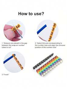 100pcs Cable Marker Kit, Cable Management Sleeves, Colored Wire Numbering Tubes, 0-9 Number Wire Labels And Clip-On Wire Markers, Suitable For 1.5mm²/2.5mm²/4mm²/6mm² Wires, Flame Retardant PVC Cable Identification - Multiple Styles - View 7