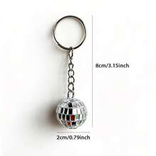 Disco Ball Keychain, Mini Silver Disco Ball Key Ring, Party Gift Decoration, 1970s Party Gift, Shiny Music Theme With Lobster Clasp, Suitable For Christmas Tree Ornament, Bag Pendant, Christmas, Halloween - View 5