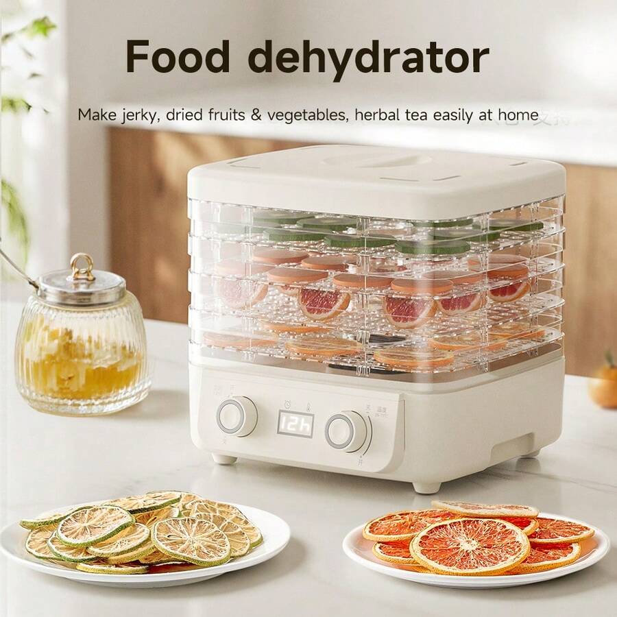 HONGMEI 5-Layer Food Dehydrator | Multi-Functional Home Appliance | Suitable For Making Beef Jerky, Fruits, Vegetables And Pet Treats | High-Heat Air Circulation | 5 Stackable Trays - US A Type Plug(110-127V) - View 1