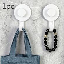 Shower Suction Cup Hooks, 33 Lbs Weight Capacity, Plastic Material. These Modern Shower Suction Cup Hooks Are Suitable For Kitchen And Bathroom Walls, Glass And Mirrors - Creamy White - View 13