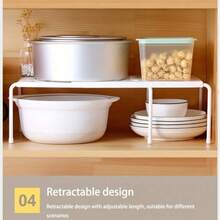 Expandable Shoe Rack, Multi-Functional Space-Saving Shoe Storage Organizer, Closet Shelf Organizer, Double-Layer Desktop Storage Rack, Kitchen Bowl Plate Cup Utensil Dish Drying Rack - Multicolor - View 2