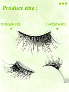 Half Eyelashes Corner Lashes Natural Lashes Half Lashes Faux Mink End Lashes Corner Eyelashes 3/4 Lashes Wispy 10 Pairs - Black - View 6