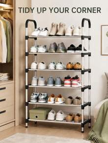 Multi-Layer Shoe Rack, Easy Assembly, Space-Saving Vertical Floor Shoe Storage Rack, Stackable 3D Shoe Cabinet Organizer, Suitable For Entryway, Corner, Bedroom, Dorm, Home Use, Large Capacity For Men's And Women's Sports Shoes, Slippers, Sandals, Boots, Easy-To-Assemble Shoe Storage Rack, Suitable For Retailers And Home Suppliers - View 4