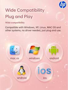 HP DHC-CT100D 4合1 Type-C 擴充塢，4K HDMI 投影，PD 快充，USB 2.0 集線器轉換器，相容於 Apple MacBook 及所有 Type-C 筆記型電腦，玫瑰紅 - 查看 10