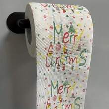 1/2roll Creative Colored Christmas Happy Wishes Printed Toilet Paper Roll, A Festive Gift Made From Virgin Pulp For Friends - Multicolor - View 7