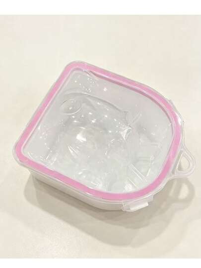 1pc Pink Double Layer Nail Soak Bowl, Nail Polish Remover Bowl, Nail Care Tool, Nail Supplies, Suitable For Nail Extension