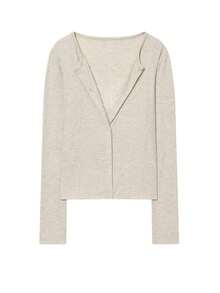 Lace Knit Cardigan For Women Black Beige Crop Knitted Top Fall Spring Button Up Sweaters Woman Long Sleeve Lightweight Going Out Knitwear - Beige - View 4