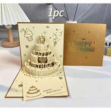 2026 New 3D Birthday Card, Perfect Gift For Friends. 3D Colorful Birthday Greeting Card With Cake Candle Design, Minimalist Birthday Card. Creative High-End Folding Sensory Birthday Party Gift - View 8
