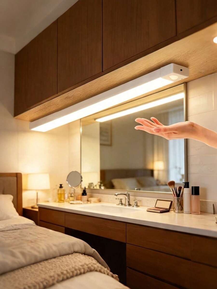 智慧 LED 感應燈,磁吸式可調光櫥櫃燈,適用於走廊、廚房櫥櫃、樓梯、走道、衣櫥、居家櫥櫃 - 白色 - 查看 1
