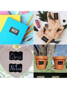24 Pcs Self Adhesive Jar Labels In PVC, Reusable Write On Stickers For Spices Preserves Containers And Storage, 5 * 3.5 Cm Black Labels For Easy Kitchen Office And Garden Organization, Ideal For Jars, Boxes And Decorations - Black - View 6