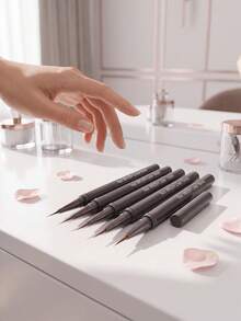5pcs Nail Liner Brush Set DIY Painting Pattern Striped Pen Size 6/9/12/15/18mm Handle With Cap Nail Art Pen - Multicolor - View 4