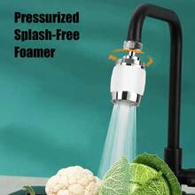Universal Swivel Faucet Spout For Vegetable Sink, Filter, Extendable Aerator, Swing Arm Adapter, Splash-Proof Head - Two-speed Frother - View 7
